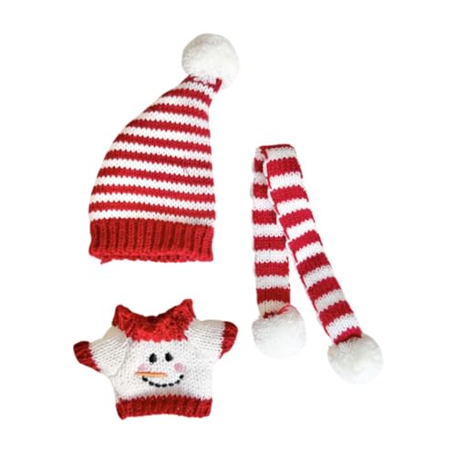 perfk Plüschfigur, Strickpullover, Schlüsselanhänger, Kleidungsset, pädagogisches DIY für Kinder, verkleiden Sie Sich, Weihnachts-Schneemann-Outfit für 17 , Style A von perfk