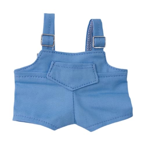 perfk Plüschpuppenkleidung für 15 cm Puppenoveralls, Kostüme, Verkleidungen, DIY-Foto-Requisiten, süße Puppenkleidung, bequem, Hellblau von perfk