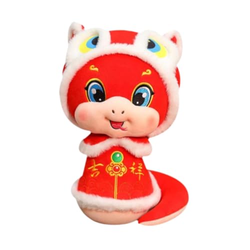 perfk Plüschschlange zum chinesischen Neujahr, Schlangenpuppe, Spielzeug für Zuhause, Wohnheim, Frühlingsfest, Schlangenfigur, Stofftier für Kinder, 16cm von perfk