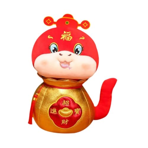 perfk Plüschtier Schlange zum chinesischen Neujahr 2025, Neujahrsornament, Partyzubehör, Geschenk, traditionelles Frühlingsfest-Dekor für Hotel-Wohnheim, Höhe 32 cm von perfk