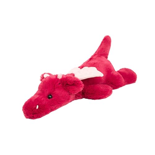 perfk Plüschtier mit fliegendem Drachen, umarmendes Plüschtier, Plüschtier, Spielzeugpuppe, realistisches Stofftier für Erwachsene und Mädchen, Rot, 40 cm von perfk