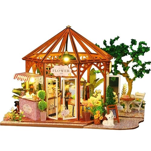 perfk Puppenhaus-Miniaturhaus-Bausätze, DIY-Geschenk zum Selbermachen mit Möbeln und Zubehör für Erwachsene Liebhaber von perfk