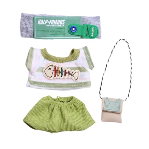 perfk Puppenhemd mit Hose, Miniatur-Kleidung, pädagogische Mode für Kinder, Foto-Requisiten, lässige Outfits, Kostüm für 5,91 Zoll – 6,69 Zoll von perfk