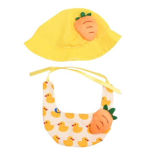 perfk Puppenkleidung, Lätzchen, Puppen-Outfits, süß, lehrreich für Kinder, Bequeme Puppenkleidung, ausgestopfte Puppenkleidung für 17 cm große Plüschente, Gelb von perfk