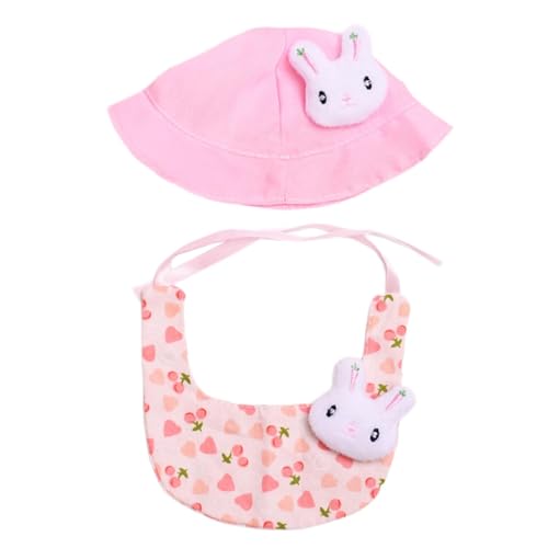 perfk Puppenkleidung, Lätzchen, Puppen-Outfits, süß, lehrreich für Kinder, Bequeme Puppenkleidung, ausgestopfte Puppenkleidung für 17 cm große Plüschente, Rosa von perfk