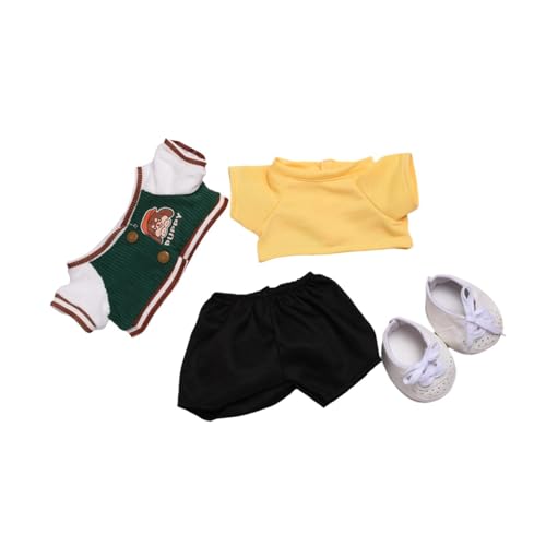 perfk Puppenkleidung aus Plüsch, Puppenkleidung, Kostüme, stilvoll, bequem, zum Anziehen, DIY, Kuscheltier-Zubehör, Baseball-Uniform, 3-teiliges Schuhset von perfk