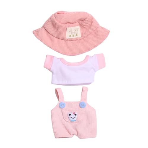 perfk Puppenkleidung für 15 cm große Plüschpuppen, Kleidung zum Selbermachen, Anziehen, Bequem, Kostüme, Kuscheltierkleidung, Puppenanzug, Cartoon, ROSA von perfk