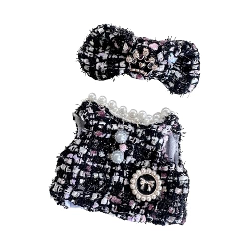 perfk Puppenkleidung für 15 cm große Plüschpuppen, Puppenkleid, Rock-Set, weiche Foto-Requisiten, zum Anziehen, stilvolles Cartoon-Accessoire für, Schwarz von perfk