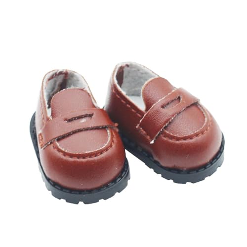 perfk Puppenschuhe für 15 cm Puppen, Zubehör für Kostüme Und Geschenke, Dunkelbraun von perfk