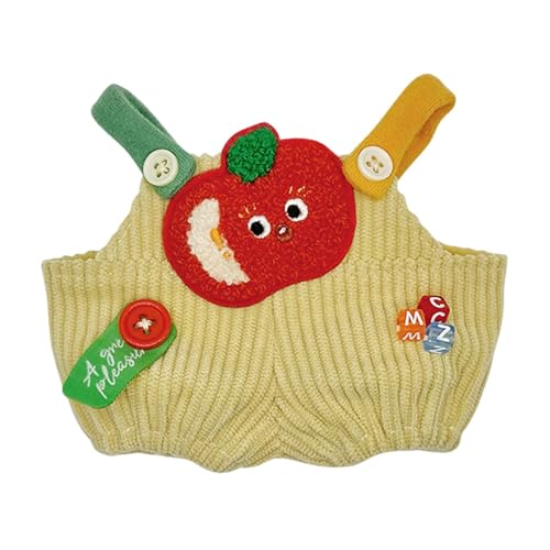 perfk Puppenzubehör Hosen Süße Puppenkleidung Obstmuster Puppenzubehör Trägerhose Puppenoverallhose für Partyspielzeug Kinder, Äpfel, 15cm von perfk