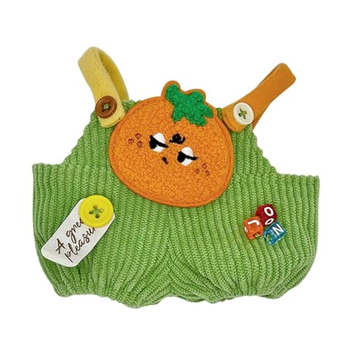 perfk Puppenzubehör Hosen Süße Puppenkleidung Obstmuster Puppenzubehör Trägerhose Puppenoverallhose für Partyspielzeug Kinder, Orange, 15cm von perfk