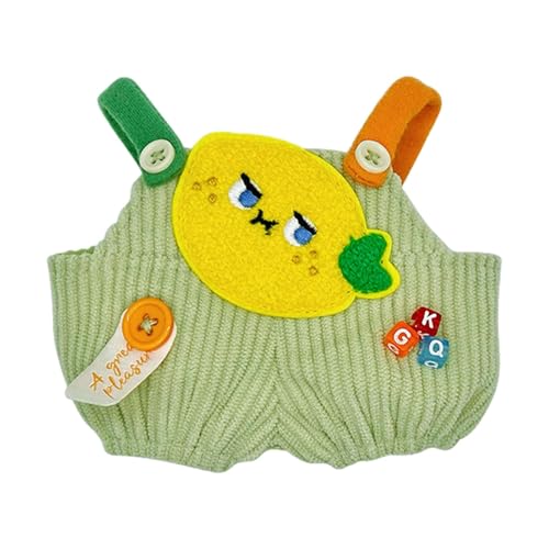 perfk Puppenzubehör Hosen Süße Puppenkleidung Obstmuster Puppenzubehör Trägerhose Puppenoverallhose für Partyspielzeug Kinder, Zitrone, 15cm von perfk