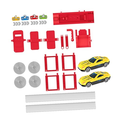 perfk Schleuderrennstrecke, Lernspielzeug, kreative, robuste, leichte DIY-Streckenmontage mit Legierungsautos für Jungen und Mädchen, 1 Titel von perfk