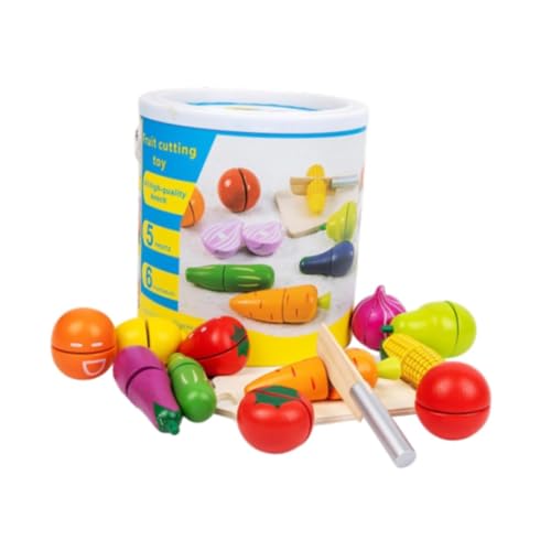 perfk Spielzeugküche zum Schneiden von Obst und Gemüse, Rollenspiel-Essensset, Rollenspiel-Spielzeug, Küchenzubehör, Spielzeug für Kinder, Jungen und, Gemischt von perfk