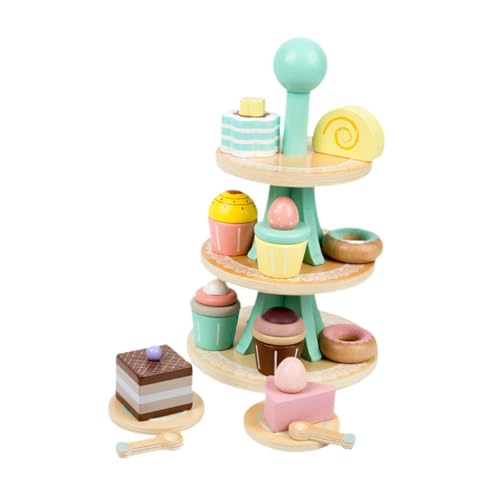 perfk Teeparty-Set aus Holz für kleine Mädchen, Küchenzubehör, Rollenspiele, Rollenspiele für Kinder im Alter von 2 3 4 5 6 Jahren, Mädchen von perfk