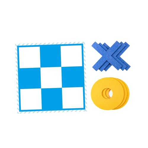 perfk Tic TAC Toe-Spiel, XO-Schachspiel, Lernspielzeug, Denksportaufgabe, interaktive Spiele für draußen, Null und Kreuz zur Unterhaltung, Blau und weiß von perfk