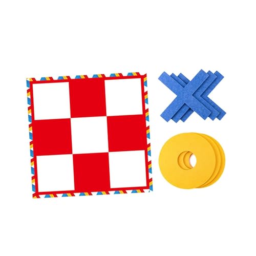 perfk Tic TAC Toe-Spiel, XO-Schachspiel, Lernspielzeug, Denksportaufgabe, interaktive Spiele für draußen, Null und Kreuz zur Unterhaltung, rot und weiß von perfk