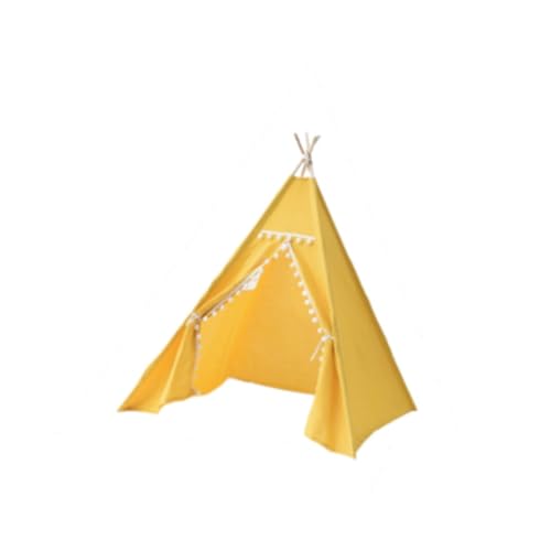 perfk Tipi-Zelt für Kinder, Innenzelt, Kinderzimmer-Dekor, Baumwollleinen, waschbar, Spielzelt für Kinder, Tipi für Picknicks, Wohnzimmer, Parks, Gelb von perfk