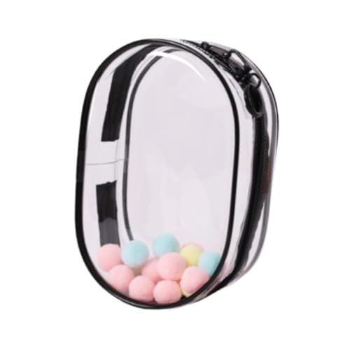 perfk Transparente Figur-Display-Tasche mit Reißverschluss, Tragetasche, kleine Puppen-Aufbewahrungstasche für Mini-Figuren, Schwarz von perfk