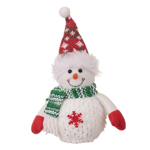 perfk Weihnachts-Schneemann-Figur, leuchtende Puppe, Weihnachtsdekoration, leuchtende Puppe, Weihnachts-Kuscheltiere für Kinder, Kindergeschenke, Spitzhut von perfk