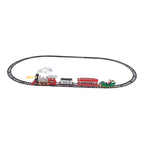 perfk Weihnachtsbaum-Eisenbahn-Spielzeug, Lichter und Musik, Eisenbahn-Spielzeug-Set, Spielzeugeisenbahn-Set, Weihnachtsmann und Eisenbahnwaggons für von perfk