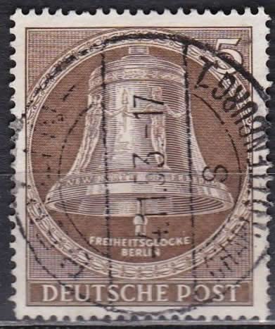 philaseum Briefmarken Berlin 1953, Mi. Nr. 101, Freiheitsglocke - Klöppel in der Mitte. Gestempelt (Mi. 1,30 EUR) von philaseum