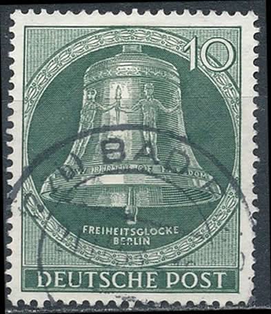 philaseum Briefmarken Berlin 1953, Mi. Nr. 102, Freiheitsglocke - Klöppel in der Mitte. Gestempelt (Mi. 2 EUR) von philaseum