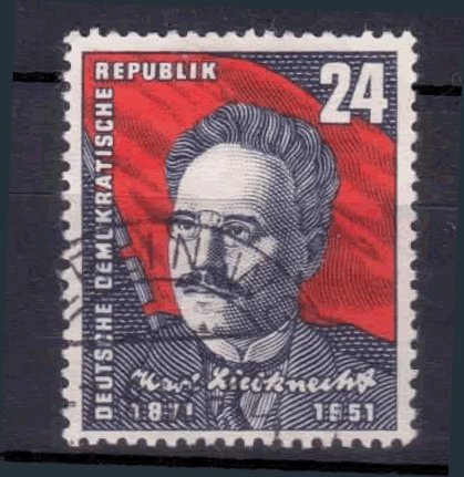 philaseum Briefmarken DDR 1951, Mi.Nr. 294, 80. Geburtstag Karl Liebknechts, Gestempelt (Mi. 4 EUR) von philaseum