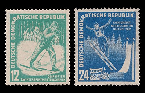 philaseum Briefmarken DDR 1952, Mi.Nr. 298-299, Wintersportmeisterschaften, Postfrisch (Mi. 15 EUR) von philaseum