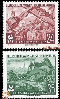 philaseum Briefmarken DDR 1953, Mi.Nr. 380-381, Leipziger Messe, Postfrisch von philaseum