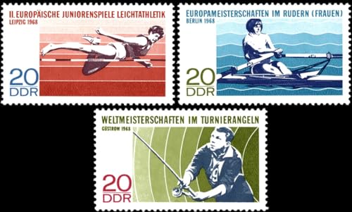 philaseum Briefmarken DDR 1968, Mi. Nr. 1372-1374, Hochsprung, Rudern, Angeln. Postfrisch philaseum Briefmarken DDR 1968, Mi. Nr. 1372-1374, Hochsprung, Rudern, Angeln. Postfrisch von philaseum