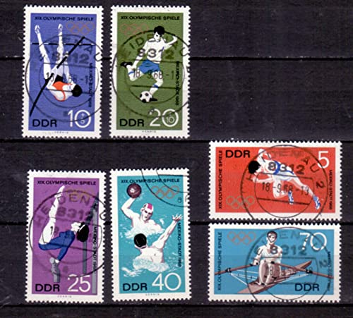 philaseum Briefmarken DDR 1968, Mi. Nr. 1404-1409, Olympische Sommerspiele, Mexiko-Stadt. Gestempelt (Mi. 4 EUR) von philaseum