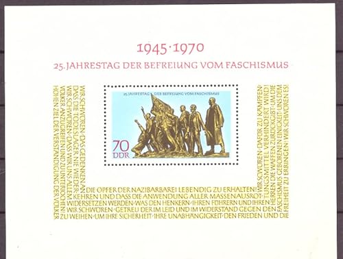 philaseum Briefmarken DDR 1970, Mi.Nr. Block 32, 25. Jahrestag der Befreiung vom Faschismus. Postfrisch von philaseum