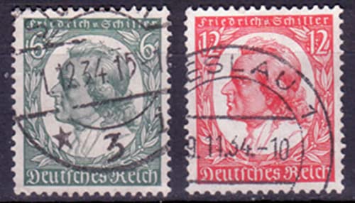 philaseum Briefmarken Deutsches Reich 1934, Mi.Nr.554-555, Schiller, Gestempelt von philaseum