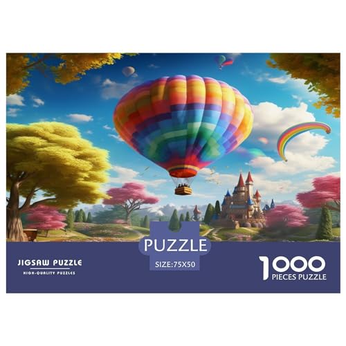 Heißluftballon Puzzle 1000 Teile,für Erwachsene, Impossible Puzzle,farbenfrohes Legespiel,Geschicklichkeitsspiel Für Die Ganze Familie,Erwachsenenpuzzle Puzzel 1000pcs (75x50cm) von phszbzs