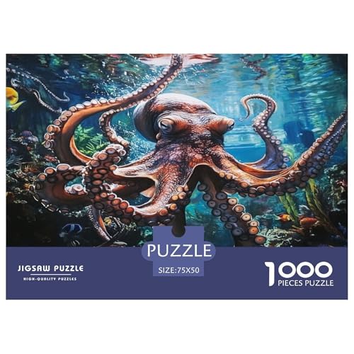 Oktopus Puzzle 1000 Teile,für Erwachsene, Impossible Puzzle,farbenfrohes Legespiel,Geschicklichkeitsspiel Für Die Ganze Familie,Erwachsenenpuzzle Puzzel 1000pcs (75x50cm) von phszbzs