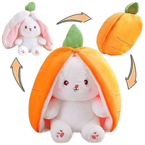 Osterhase Plüschtier, 18cm Karotte Erdbeer Kuscheltier Kawaii Hase Stofftier Hasen Verstecken Und Suchen Ausgestopftes Spielzeug Plush Hasen Karotte, Kuscheltier Osterhase Puppe Geschenk Für Kinder von phxdance