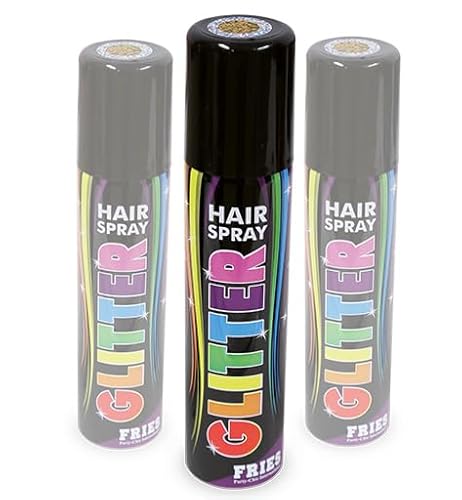 3X goldfarbenes Glitter-Haarspray im Sparpack! 3 Dosen zu je 100ml. Glitterspray Gold für Festival, Konzert, Disco, Party, CSD, Karneval, Fasching, Halloween von pibivibi