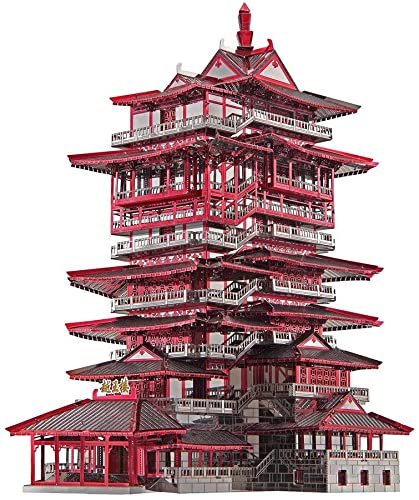 Piececool 3D Metall Puzzle 3D Metal Models 3D Puzzle Puzzle 3D Erwachsene Kunsthandwerk aus Metall Geburtstagsgeschenk -Yuewang Tower von piececool