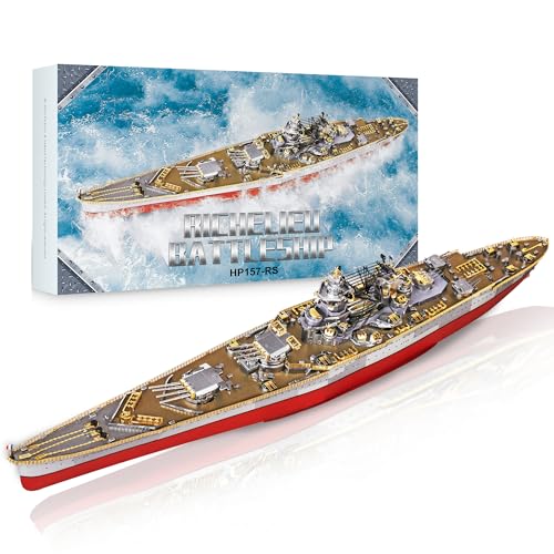 Piececool 3D Metall Puzzle Schlachtschiff Richelieu - Militärmodell Mit 340 Edelstahl Teilen, Ganzes Metall, 100% Wiederherstellen - Geburtstagsgeschenk, Modellbausatz Für Erwachsene, 300 Teile Piececool 3D Metall Puzzle Schlachtschiff Richelieu - Militärmodell Mit 340 Edelstahl Teilen, Ganzes Metall, 100% Wiederherstellen - Geburtstagsgeschenk, Modellbausatz Für Erwachsene, 300 Teile von piececool
