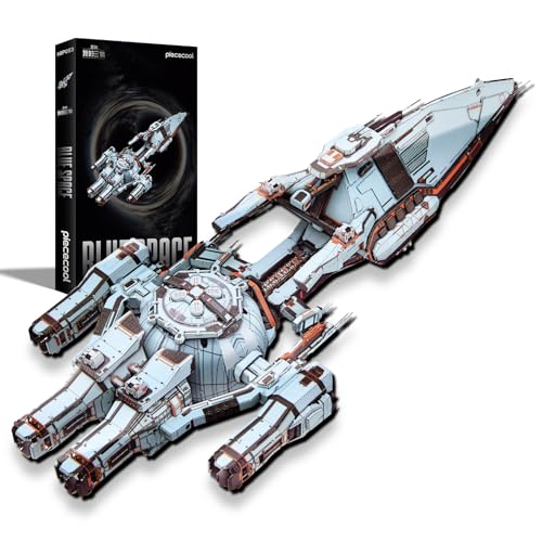 Piececool 3D Puzzle Metall Raumschiff Blauer Raum, Dreikörperproblem Weltraumkampfschiff Handwerk Modellbausätze für 340 Edelstahl, 3D Puzzles Modellbausatz Erwachsene, Geschenk, Dekoration, 259 Teile von piececool