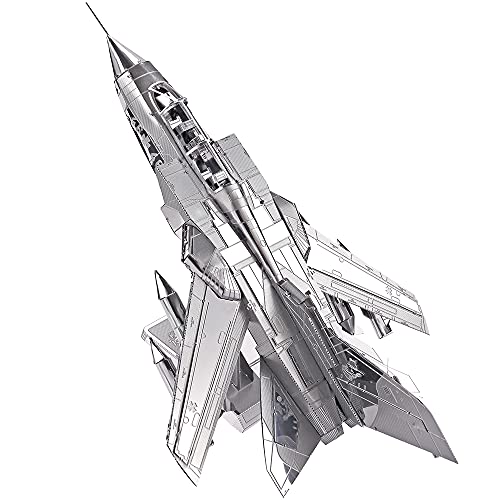 Piececool 3D Puzzle Metall Panavia Tornado Kampfflugzeuge, 3D Metall Puzzle Militärmodell für Edelstahl, Ganzes Metall, 100% Wiederherstellen, Geburtstagsgeschenk, Modellbausatz Erwachsene, 83 Teile von piececool