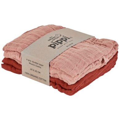 pippi Muslin Tücher 4er Pack misty rose von pippi