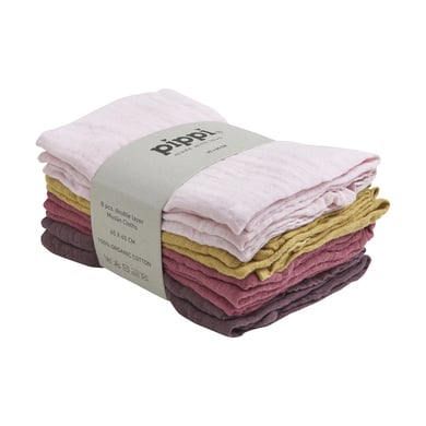 pippi Muslin Tücher 8er Pack Chalk Pink von pippi