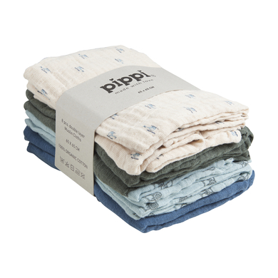 pippi Muslin Tücher 8er-Pack Gray Mist von pippi