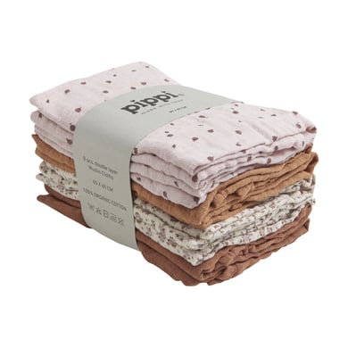 pippi Muslin Tücher 8er-Pack Mocha Mousse von pippi