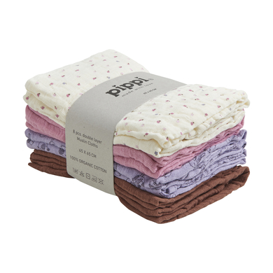 pippi Muslin Tücher 8er-Pack Wisteria von pippi