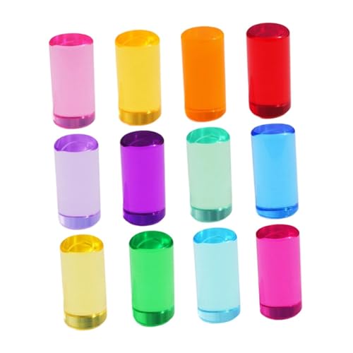 pistro Acryl-Regenbogen-Jelly-Blöcke für Kinder ab 3 Jahren, Montessori-Sinnes-Spielzeug, Bunte sensorische Bausteine Lernspielzeug für Jungen und Mädchen- 12pcs 5cm Cylinder pistro Acryl-Regenbogen-Jelly-Blöcke für Kinder ab 3 Jahren, Montessori-Sinnes-Spielzeug, Bunte sensorische Bausteine Lernspielzeug für Jungen und Mädchen- 12pcs 5cm Cylinder von pistro