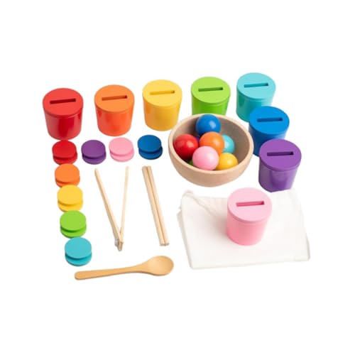 pistro Bälle in Bechern Montessori Spielzeug Früherziehung 8 Farben Zuordnungs- und Zählspielzeug mit Schüssel Clip Essstäbchen pistro Bälle in Bechern Montessori Spielzeug Früherziehung 8 Farben Zuordnungs- und Zählspielzeug mit Schüssel Clip Essstäbchen von pistro