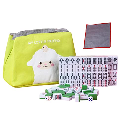 pistro Chinesisches Mahjong Set 144 Stücke Traditionelles Reise Mahjong Spiel mit Tragetasche und Tischdecke für Reisepartys Camping Familie- grün pistro Chinesisches Mahjong Set 144 Stücke Traditionelles Reise Mahjong Spiel mit Tragetasche und Tischdecke für Reisepartys Camping Familie- grün von pistro
